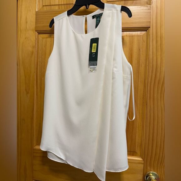 NWT Lauren Ralph Lauren size 8 cream color tank blouse - Picture 1 of 7